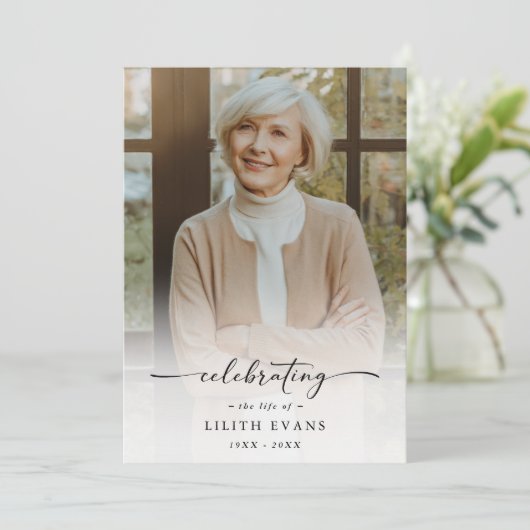 Elegant Funeral Memorial Order Of Service Photo Programma (Staand voorkant)