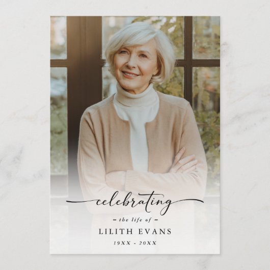 Elegant Funeral Memorial Order Of Service Photo Programma (Voorkant)