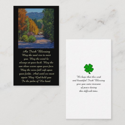 Elegant Funeral Memorial Service Kaart Visitekaartje (Voorkant / Achterkant)