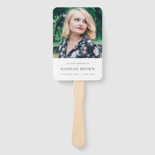 Elegant Funeral | Minimale viering van het leven Handwaaier (Voorkant)