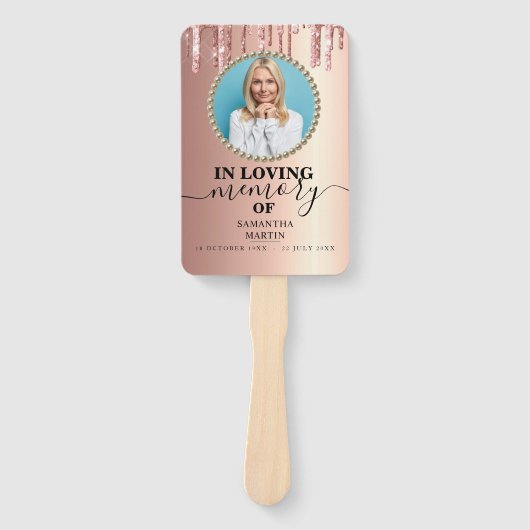 Elegant Funeral | Moderne feestdag Handwaaier (Voorkant)