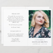 Elegant Funeral Order of Service Memorial Programm (Voorkant / Achterkant)