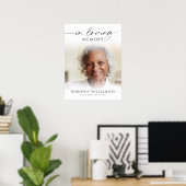 Elegant Funeral Photo In Loving Memory Sign Poster (Thuiskantoor)