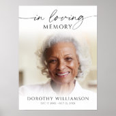 Elegant Funeral Photo In Loving Memory Sign Poster (Voorkant)