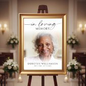 Elegant Funeral Photo In Loving Memory Sign Poster