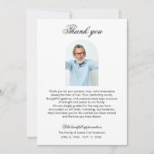 Elegant Funeral Thank you Photo Arch Memorial Bedankkaart (Voorkant)