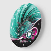 Elegant Funky Girly Disco Ball Vector Grote Klok (Hoek)