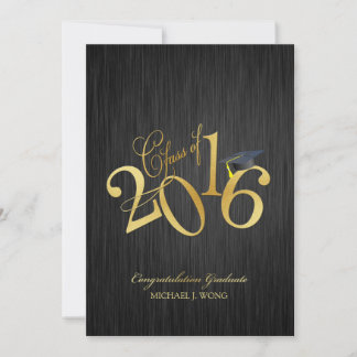 Elegant Funky Gold Class of 2016 Afstuderen Kaart