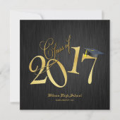 Elegant Funky Gold Class of 2017 Afstuderen Kaart (Voorkant)