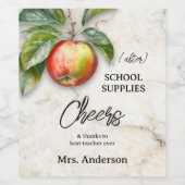 Elegant Funny Apple-leraar Wijn Etiket (Enkel label)