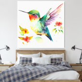 Elegant Funny Cute Hummingbird for Bird Lovers on Canvas Afdruk (Insitu (Slaapkamer))
