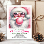 Elegant Funny Santa Heart Glasses Christmas Invite Kaart