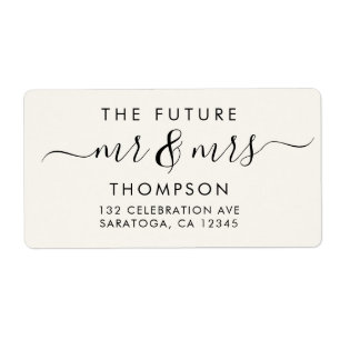 Elegant Future MR en MRS. Script Modern Ivory Etiket