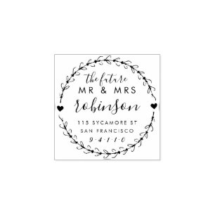 Elegant Future Mr & Mrs Wedding Return Address Rubberstempel