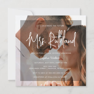 Elegant Future Mrs Black & White Vrijgezellenfeest Kaart