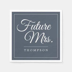 Elegant Future Mrs Bruidsfeest Dusty Blauwe Papier Servet