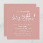 Elegant Future Mrs Pink Bridal Shower Uitnodiging (Voorkant / Achterkant)