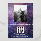 Elegant Galaxy Celestial QR Code Constellation Folie Uitnodiging (Achterkant)