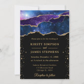 Elegant Galaxy en Gold Glitter Agate Wedding Kaart (Voorkant)