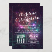 Elégant Galaxy magnifique invitation de mariage (Devant / Derrière)
