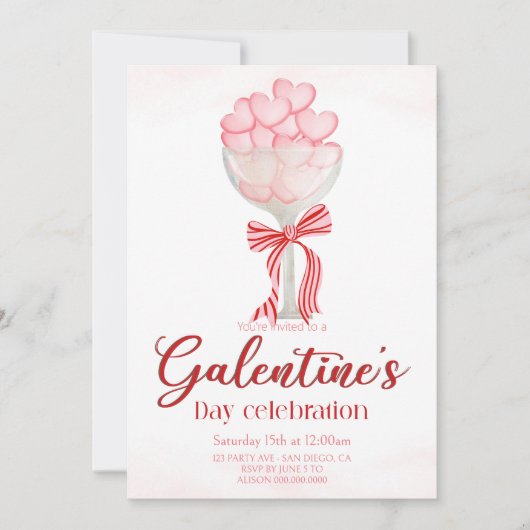 Elegant Galentine's Day Invitation (Devant)