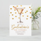 Elegant Galentine's Day party Invitation Kaart (Staand voorkant)