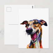 Elegant Galgo Portret met een Pop van Kleur Briefkaart (Voorkant / Achterkant)