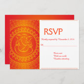 Élégant Ganesh| Cartes RSVP Orange de Dieu indien (Devant / Derrière)