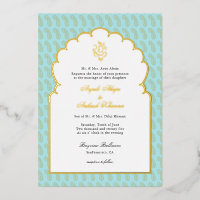 Elegant Ganesh Indische bruiloft Aqua en goud