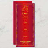 Elegant Ganesh | Indische Weddenroodkaart Menu (Voorkant / Achterkant)