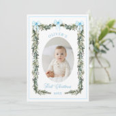 Elegant Garçon Premier Carte photo de Noël (Debout devant)