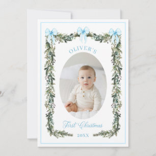 Elegant Garçon Premier Carte photo de Noël