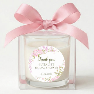 Elegant Garden Floral Bridal Shower Thank You Ronde Sticker
