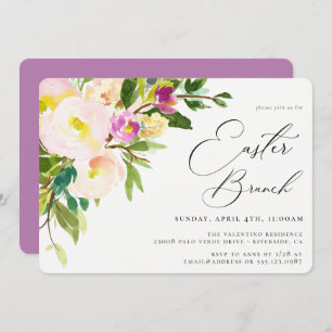 Elegant Garden Floral Easter Brunch Uitnodiging