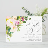 Elegant Garden Floral Easter Brunch Uitnodiging (Staand voorkant)