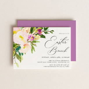 Elegant Garden Floral Easter Brunch Uitnodiging
