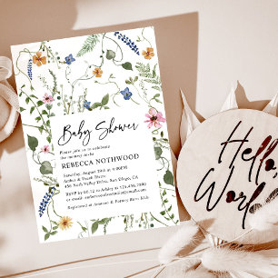 Elegant Garden Florals Boho Baby shower Kaart