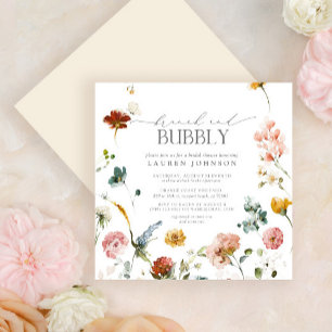Elegant Garden Flowers Brunch & Bubble Shower Kaart