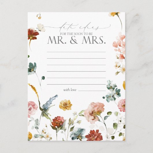 Elegant Garden Flowers Waterverf Date Ideeën Briefkaart (Voorkant)