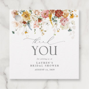 Elegant Garden Flowers Waterverf Vrijgezellenfeest Bedankjes Labels