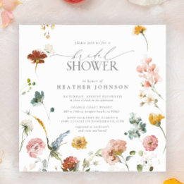 Elegant Garden Flowers Waterverf Vrijgezellenfeest Kaart