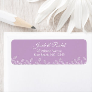Elegant Garden Leaves Lavender Wedding Uitnodiging Etiket