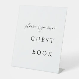 Elegant gastboek trouwbord | Gelieve het boek te t Reclamebord Met Voetstuk