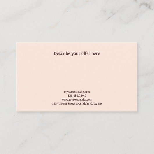 Elégant gâteau aquarelle 10 Punch Fidélité client (Dos)