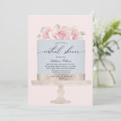 élégant gâteau floral virtuel Douche Invitation (Debout devant)