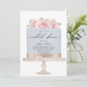 élégant gâteau floral virtuel Douche Invitation (Debout devant)