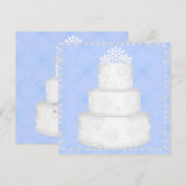 ÉLÉGANT GÂTEAU MARIAGE BLEU TOPPER INVITATION (Devant / Derrière)