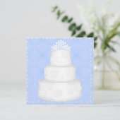 ÉLÉGANT GÂTEAU MARIAGE BLEU TOPPER INVITATION (Debout devant)