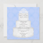 ÉLÉGANT GÂTEAU MARIAGE BLEU TOPPER INVITATION (Dos)