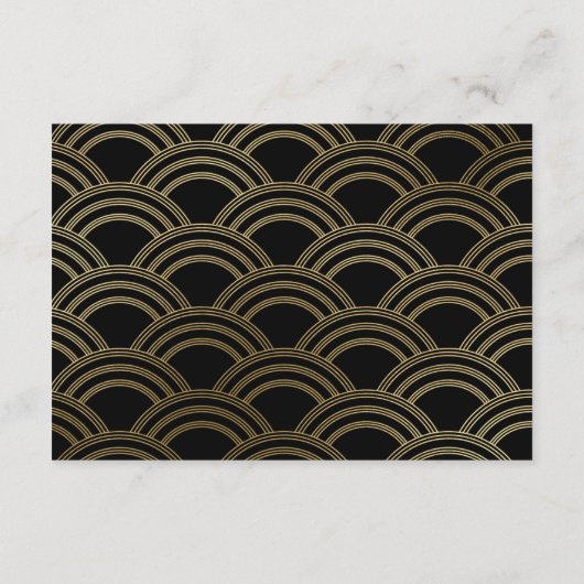 Elegant Gatsby Art Deco Gold Wedding Reception Informatiekaartje (Achterkant)
